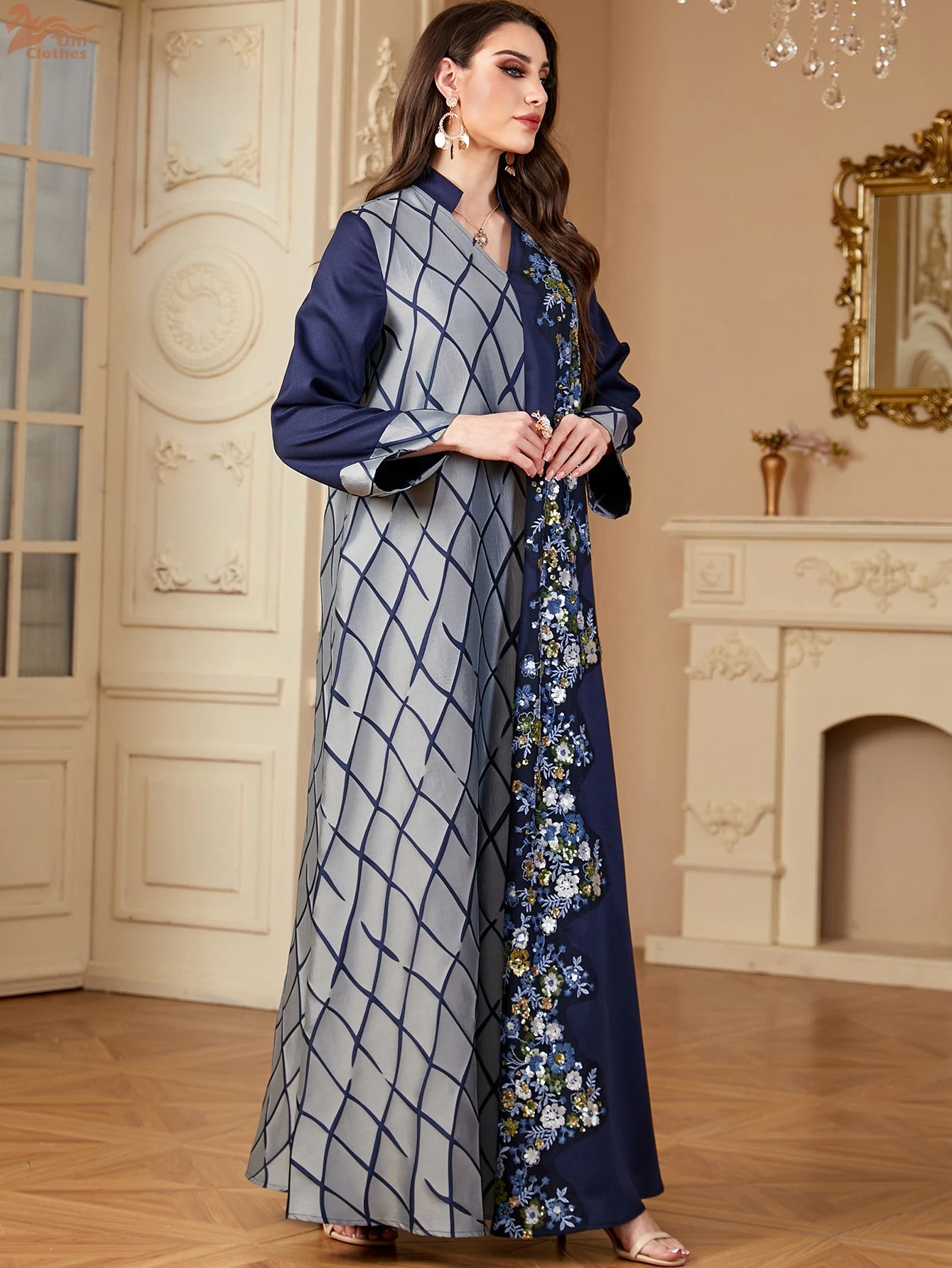 LX15 Eid abaya/ramadan abaya/ Eid dresses/ Dual Pattern Moroccan Kaftan