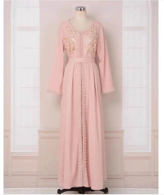 ABY006 Blush Petal Embroidered Abaya