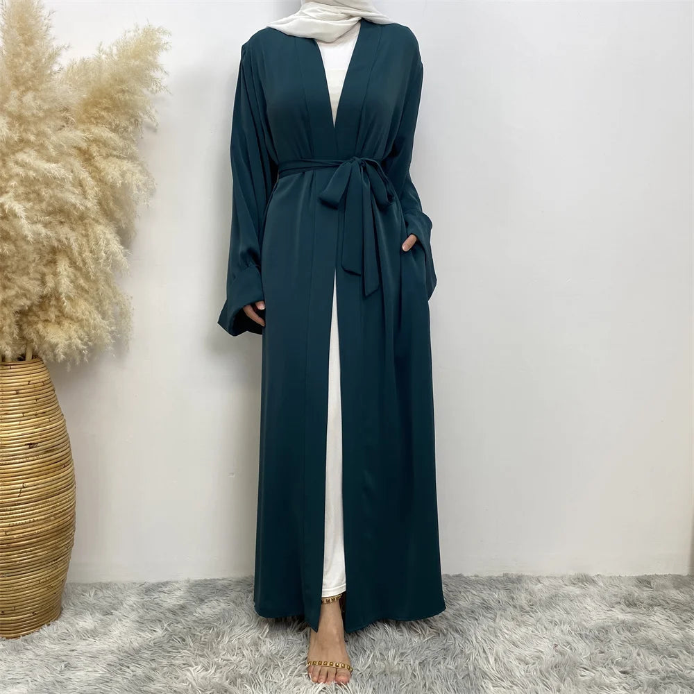 ABY010 Dubai Abaya Long Hijab Dresses with Belt I