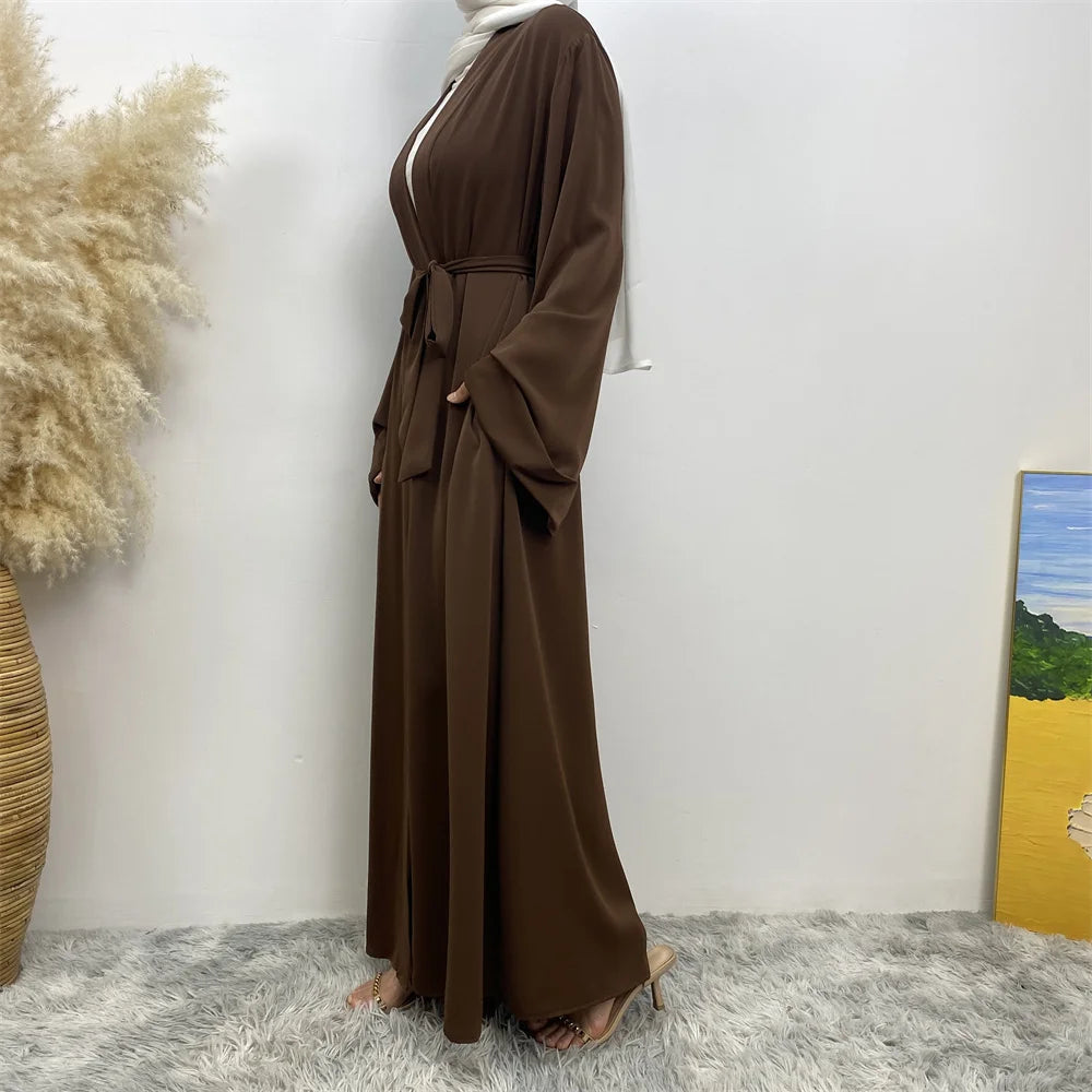 ABY010 Dubai Abaya Long Hijab Dresses with Belt I