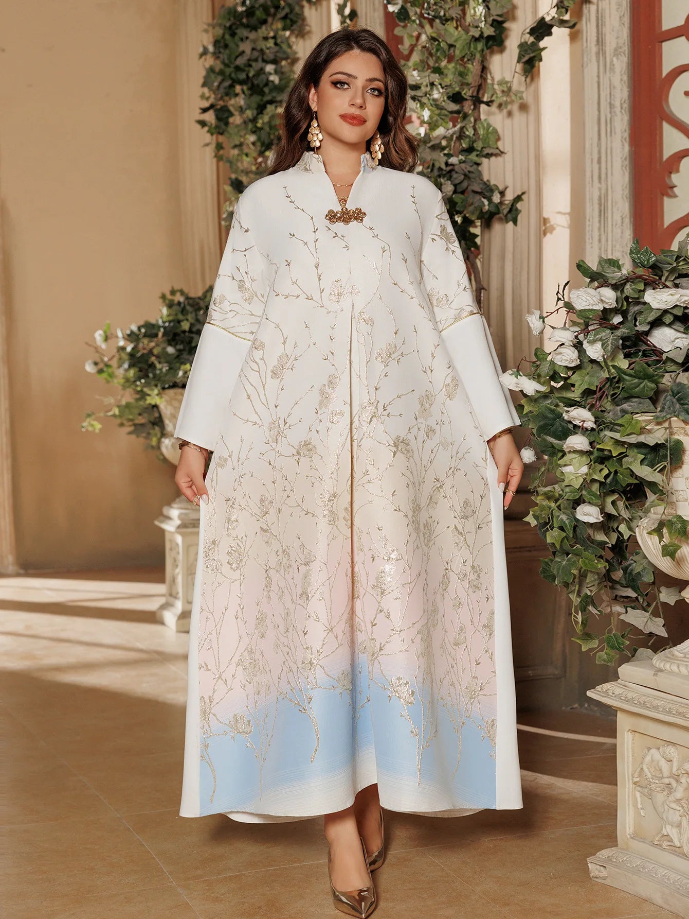 Royal Bloom Abaya - Eid & Ramadan Modest Long Dress (K1)