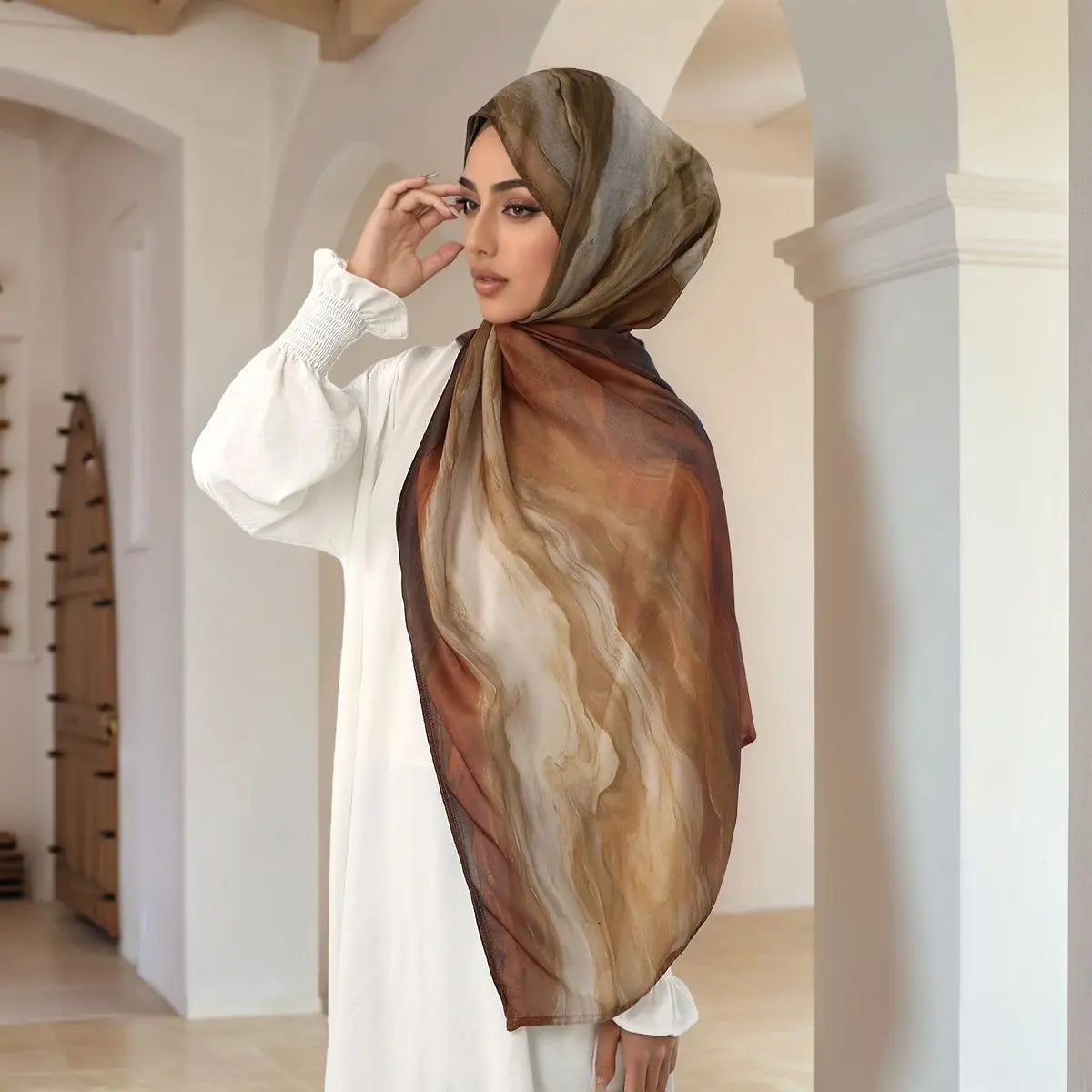 New Watercolor Modal Hijab Scarf Digital Printed