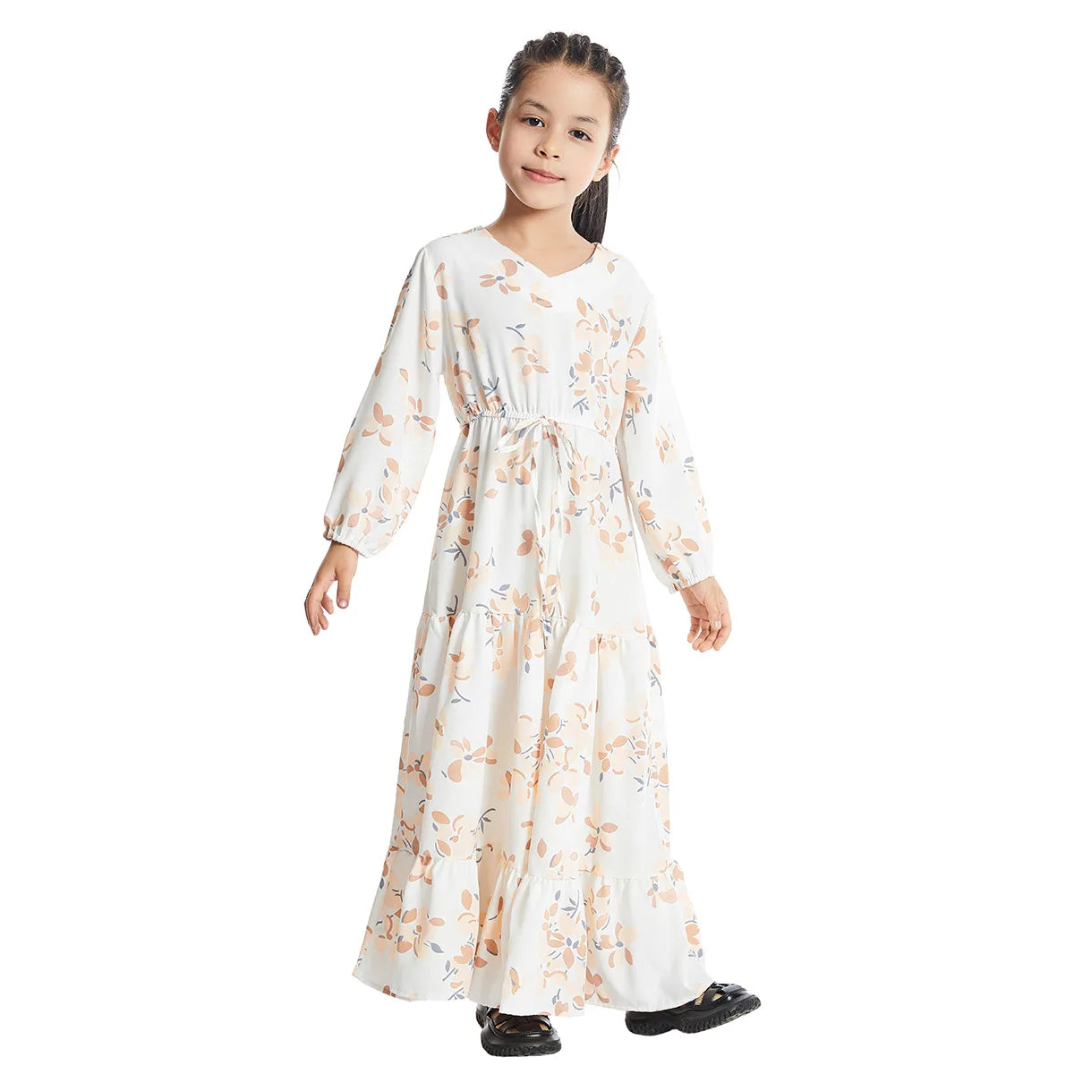 CH06 Kids Long Sleeve Floral Print Dresses