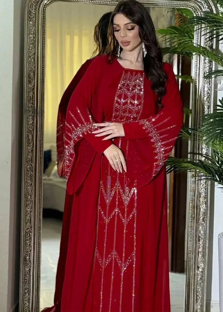 LX24 Eid abaya/ramadan abaya/ Eid dresses Vibrant Embroidered Abaya Collection /Dubai Kaftan Abaya Robe Marocaine