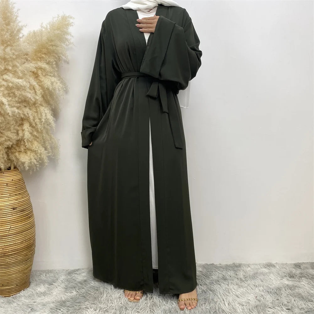 ABY010 Dubai Abaya Long Hijab Dresses with Belt I