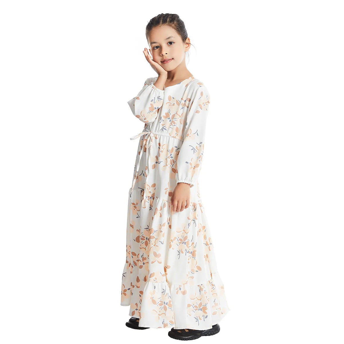 CH06 Kids Long Sleeve Floral Print Dresses