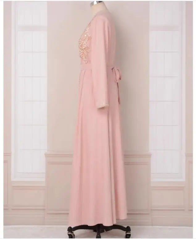 ABY006 Blush Petal Embroidered Abaya