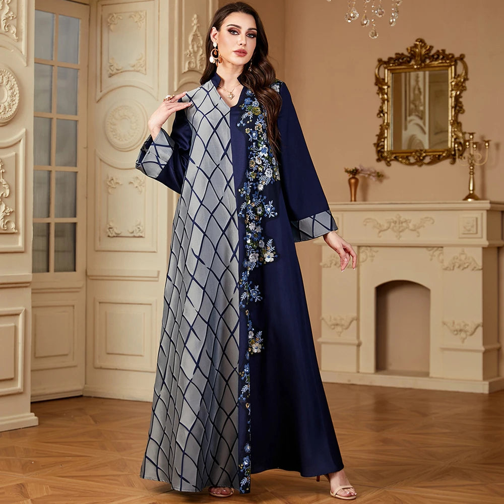 LX15 Eid abaya/ramadan abaya/ Eid dresses/ Dual Pattern Moroccan Kaftan