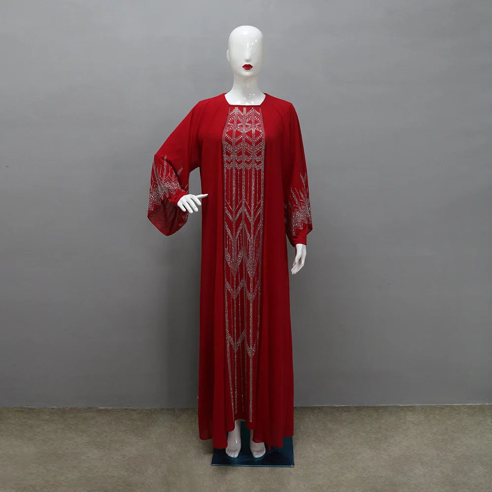 ABY003 Vibrant Embroidered Abaya Collection /Dubai Kaftan Abaya Robe Marocaine