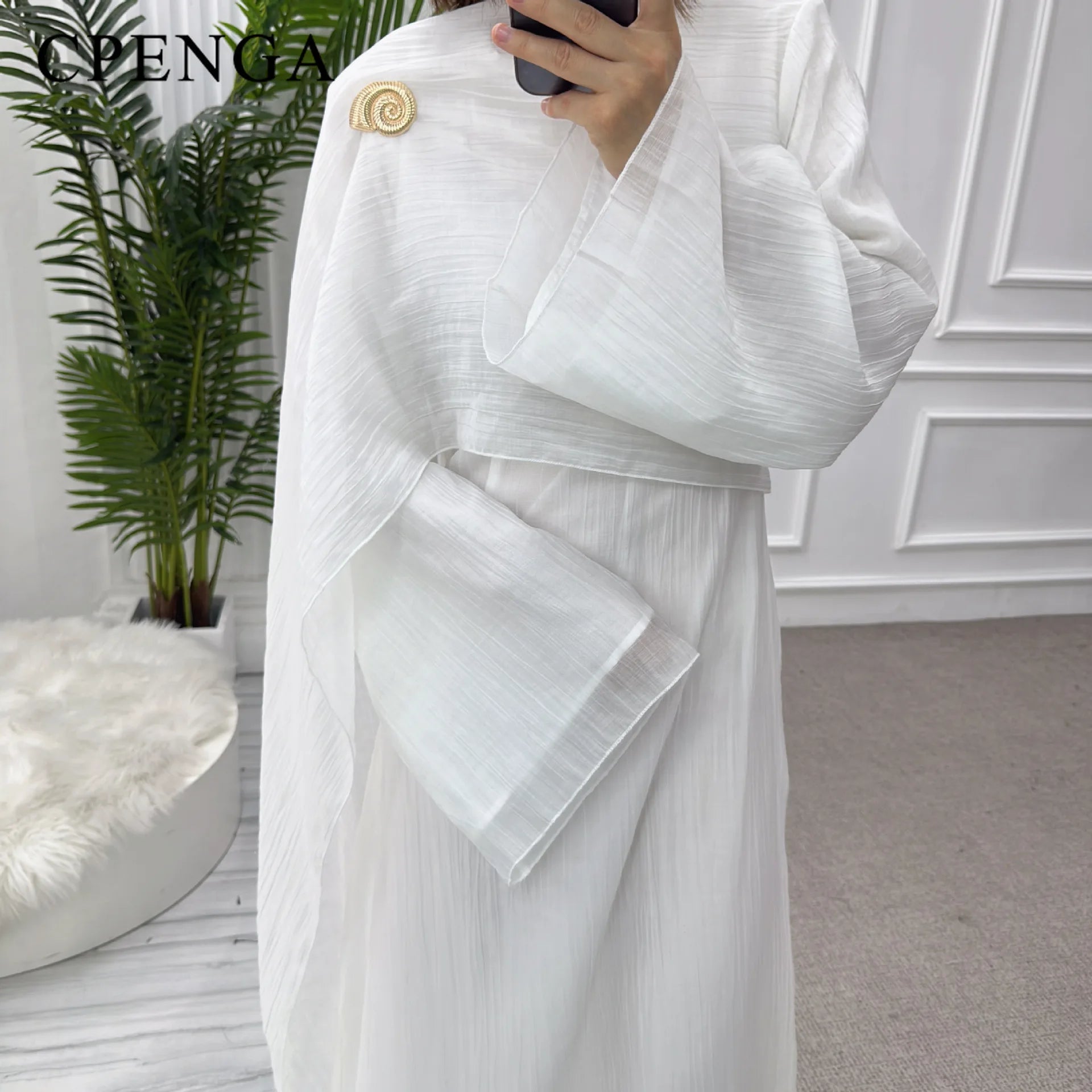 Lina Textured Abaya – Eid & Ramadan Modest Long Dress (LXL8)