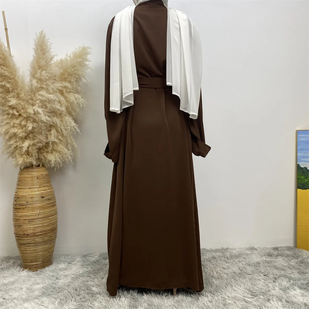 ABY010 Dubai Abaya Long Hijab Dresses with Belt I