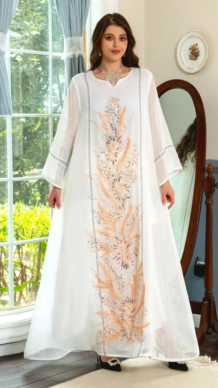 LX13 Eid abaya/ramadan abaya/ Eid dresses Dubai Luxury Evening Dress with Sequins Embroidery