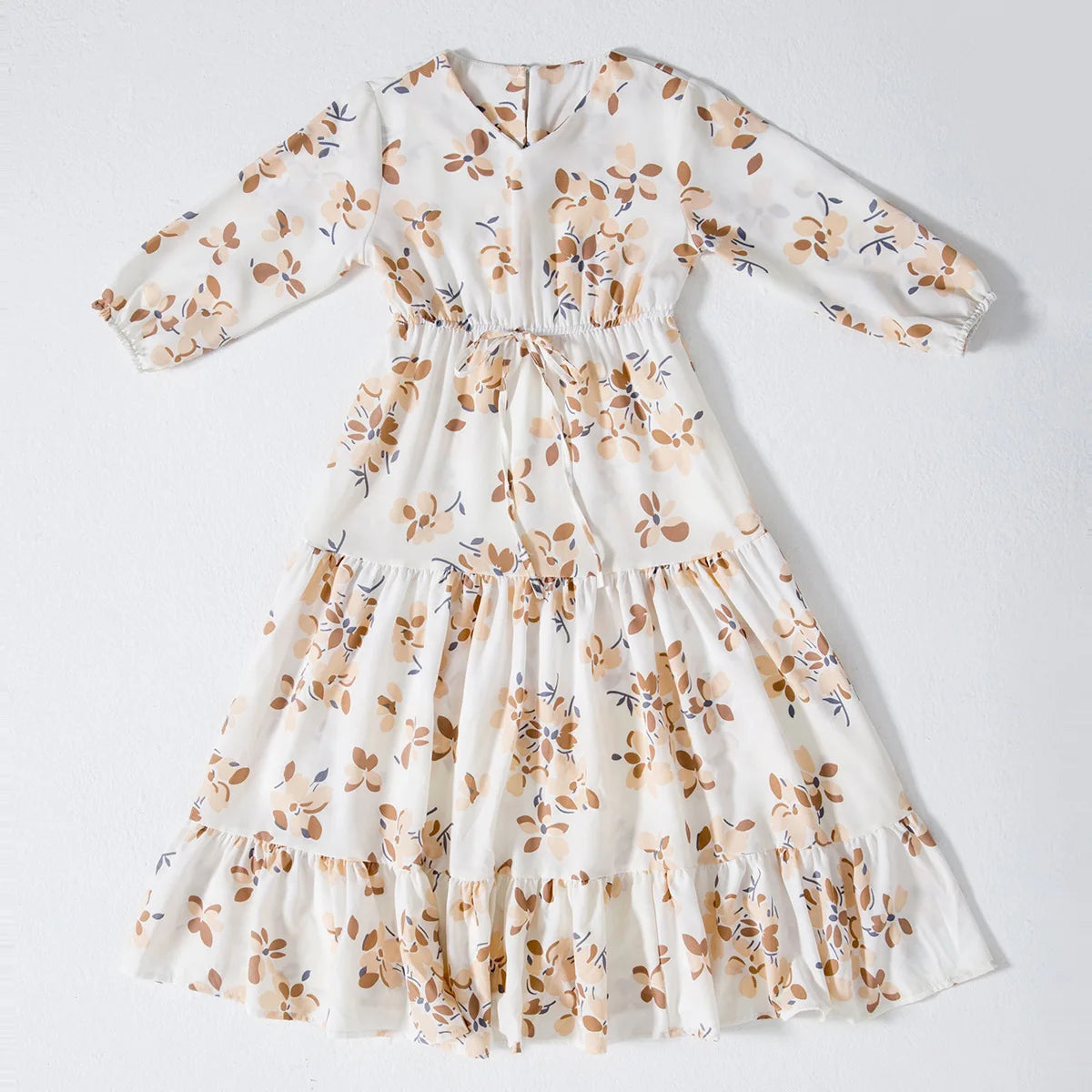 CH06 Kids Long Sleeve Floral Print Dresses