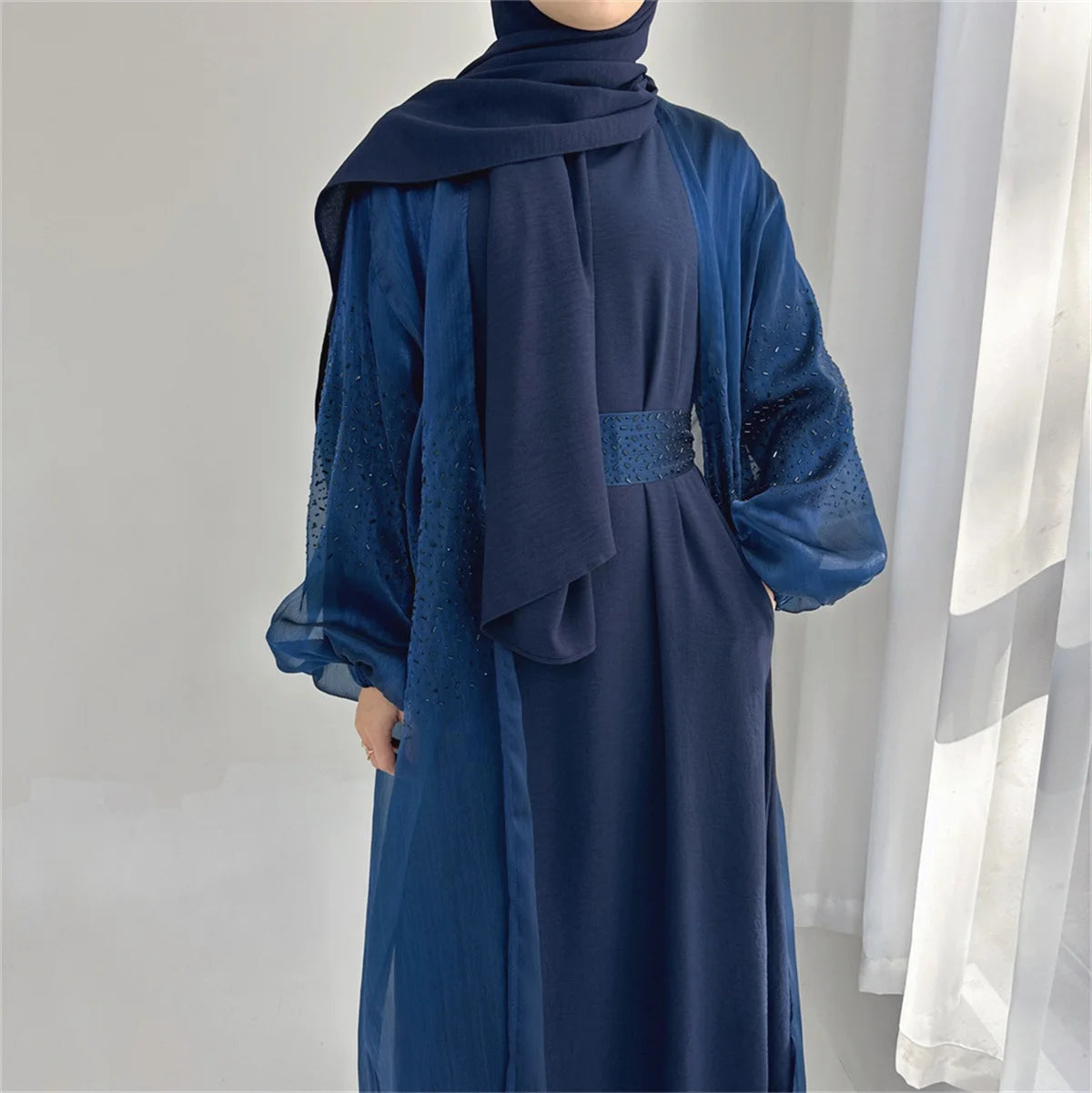 ABY030 Glimmering Elegance 3-Piece Abaya Set