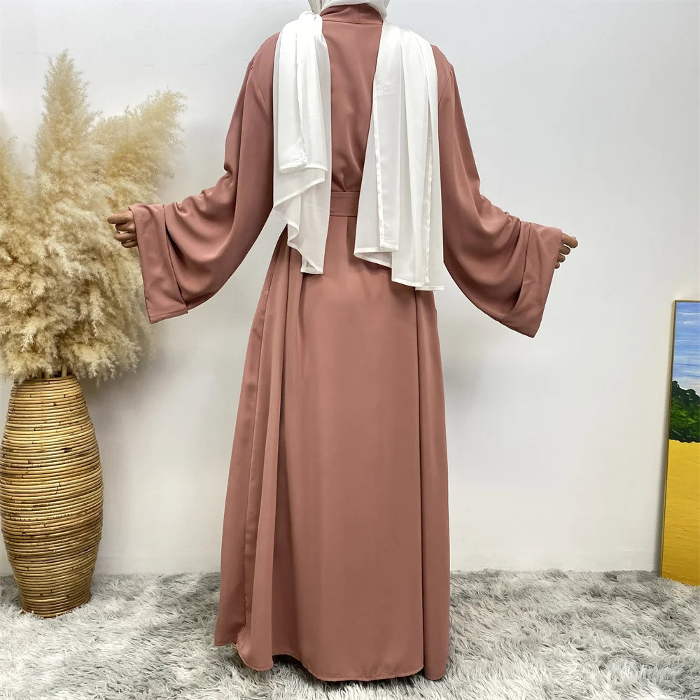 ABY010 Dubai Abaya Long Hijab Dresses with Belt I