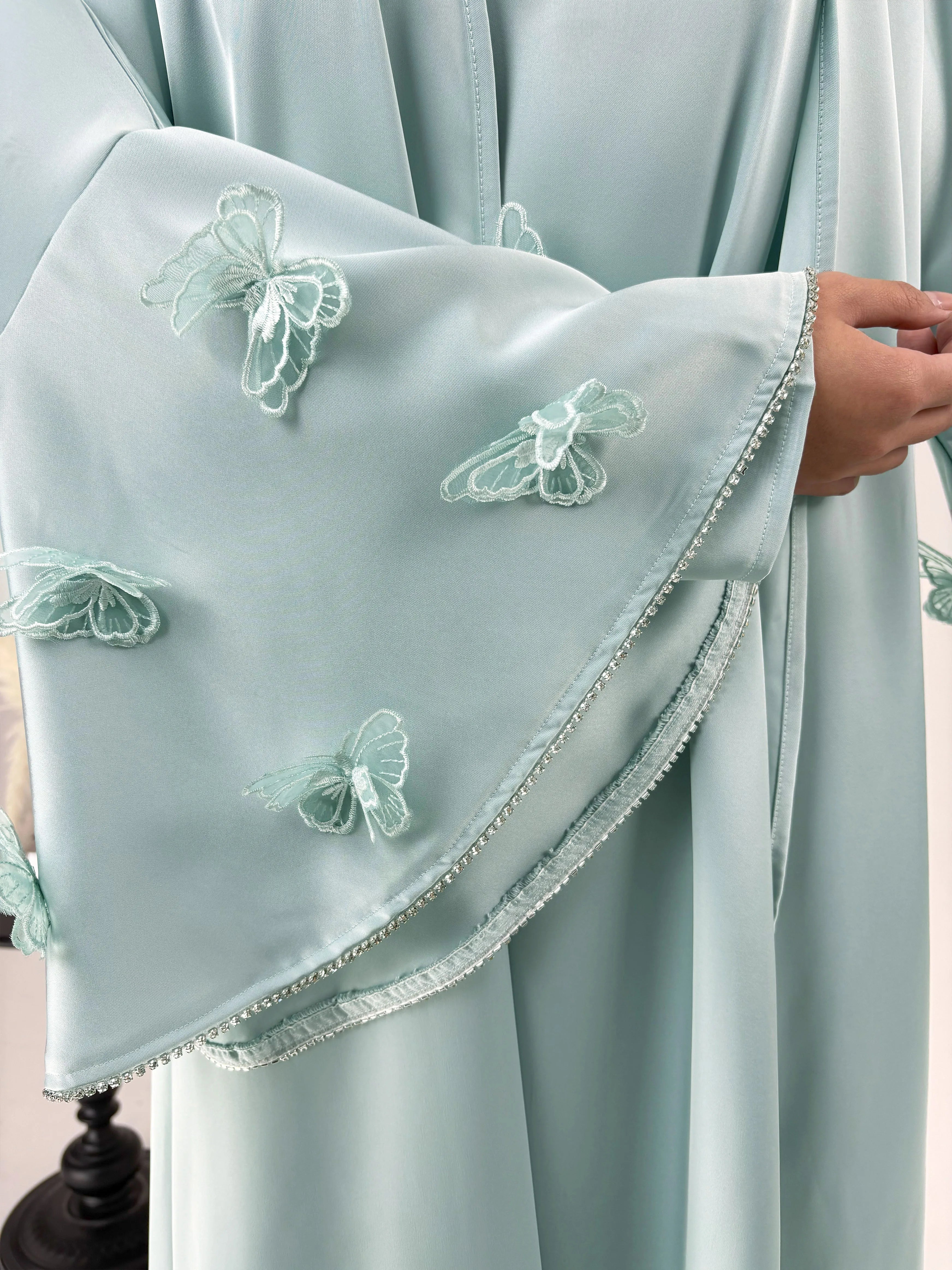 Papillon Embroidered Butterfly Abaya – Eid & Ramadan Modest Long Dress (LX11)