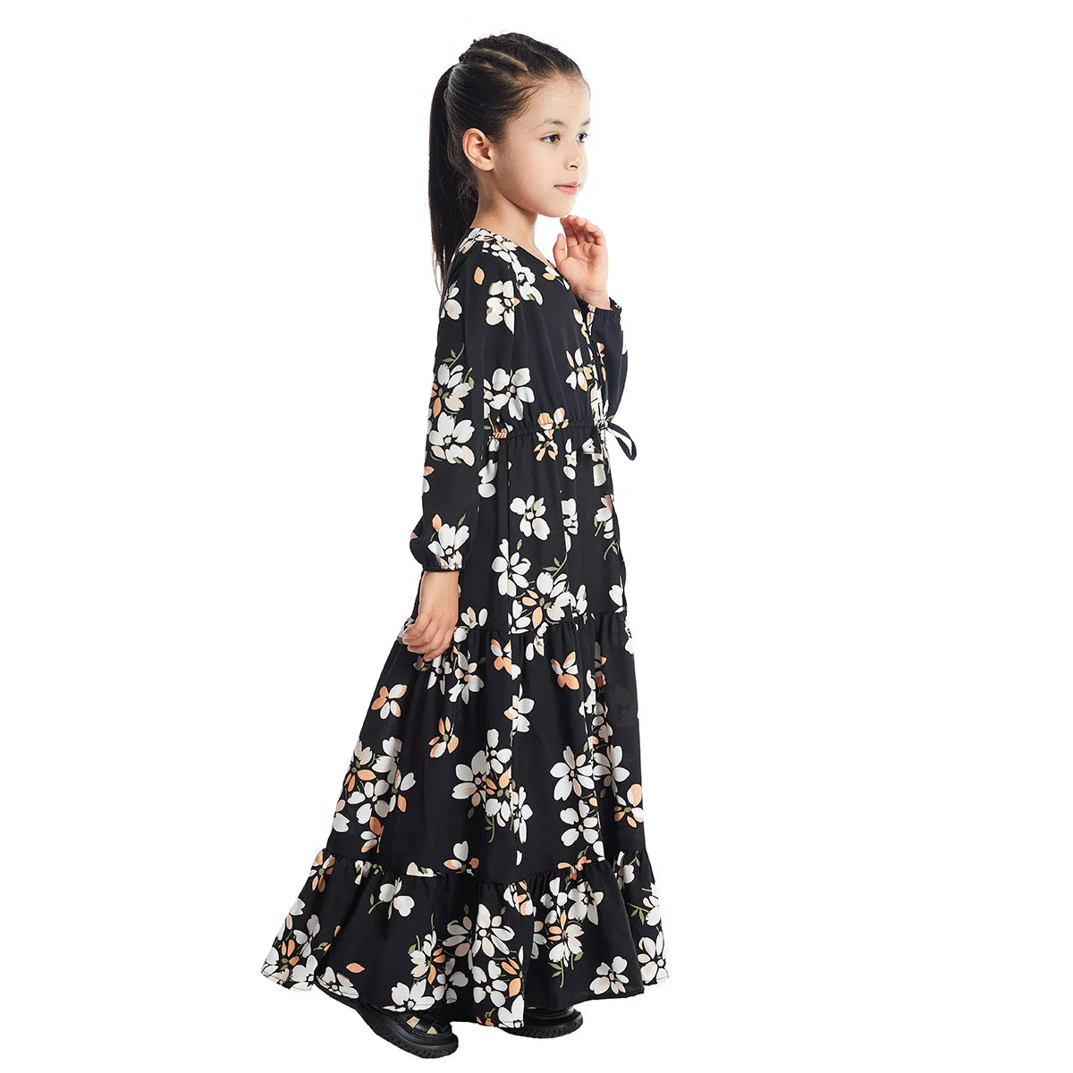 CH06 Kids Long Sleeve Floral Print Dresses