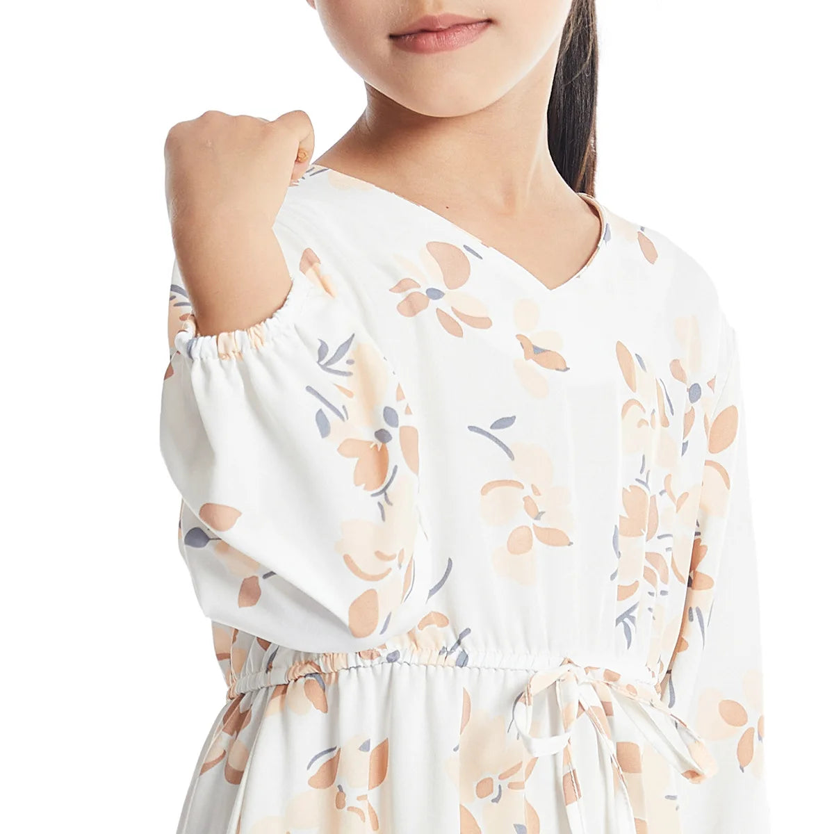 CH06 Kids Long Sleeve Floral Print Dresses