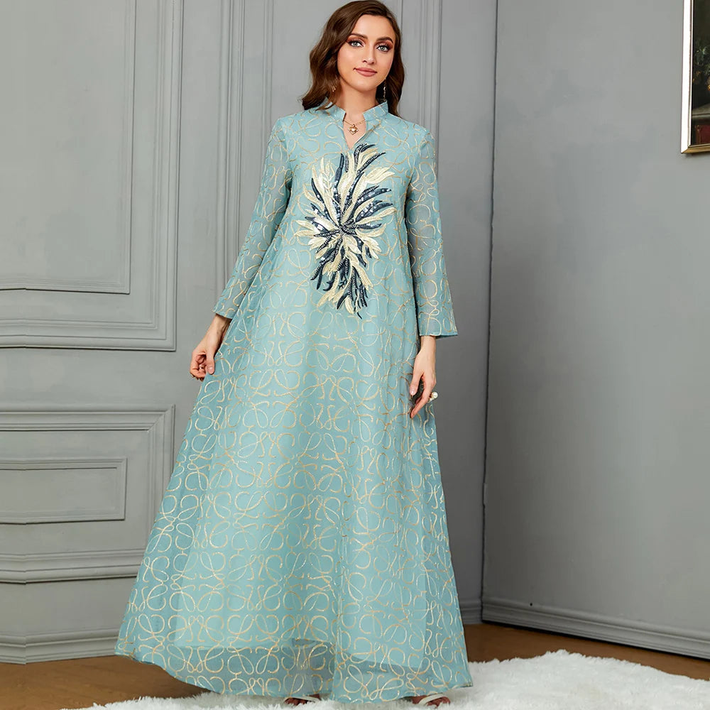 LX16 Eid abaya/ramadan abaya/ Eid dresses/ Graceful Embroidered Luxury Abaya