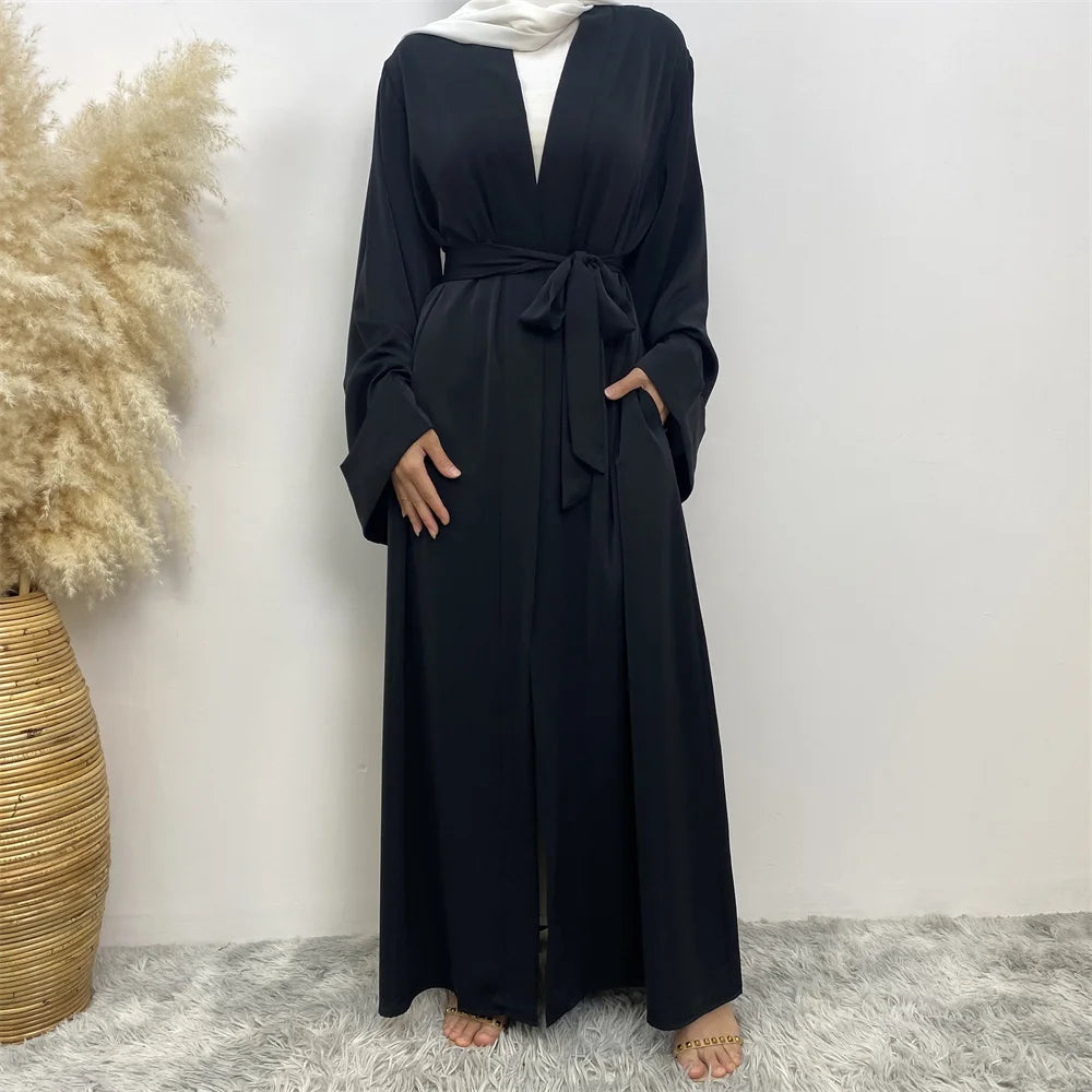 ABY010 Dubai Abaya Long Hijab Dresses with Belt I