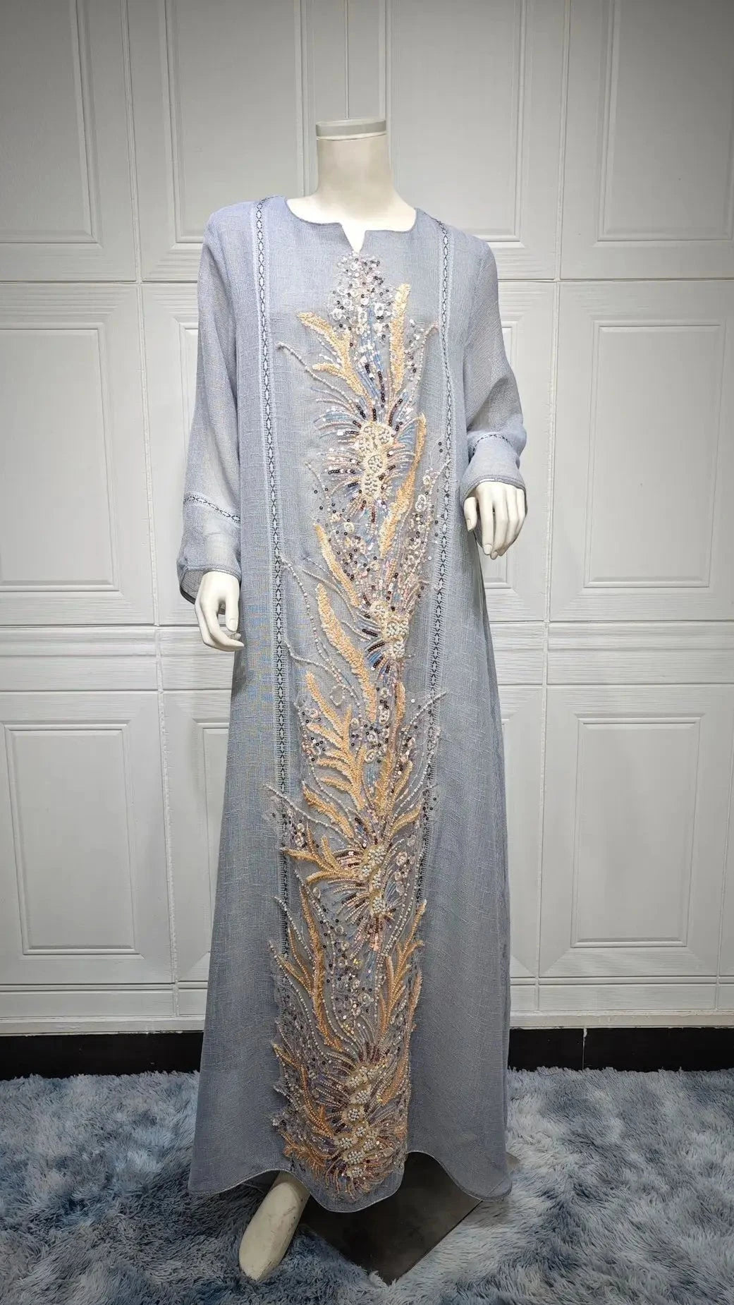 LX13 Eid abaya/ramadan abaya/ Eid dresses Dubai Luxury Evening Dress with Sequins Embroidery