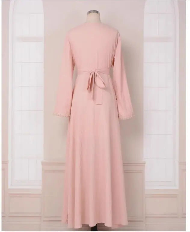 ABY006 Blush Petal Embroidered Abaya