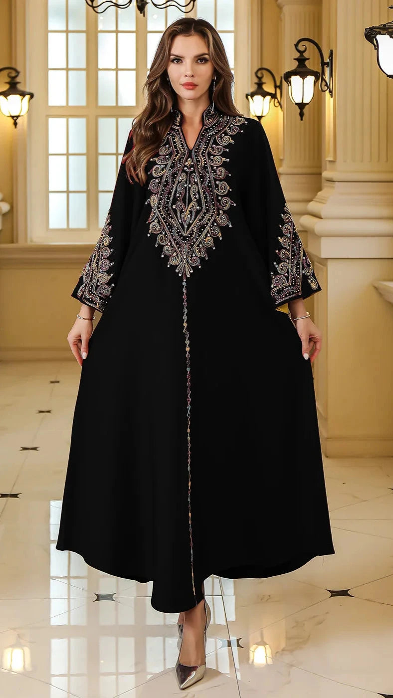 LX22 Luxury Moroccan Style Embroidered Kaftan/ Eid abaya/ Ramadan abaya