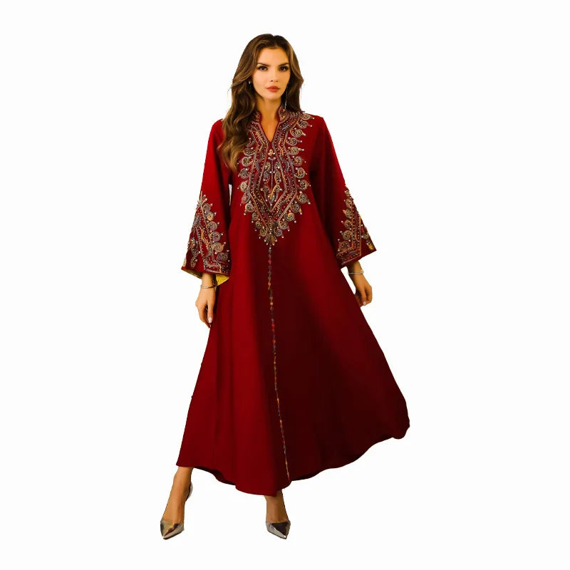 LX22 Luxury Moroccan Style Embroidered Kaftan/ Eid abaya/ Ramadan abaya