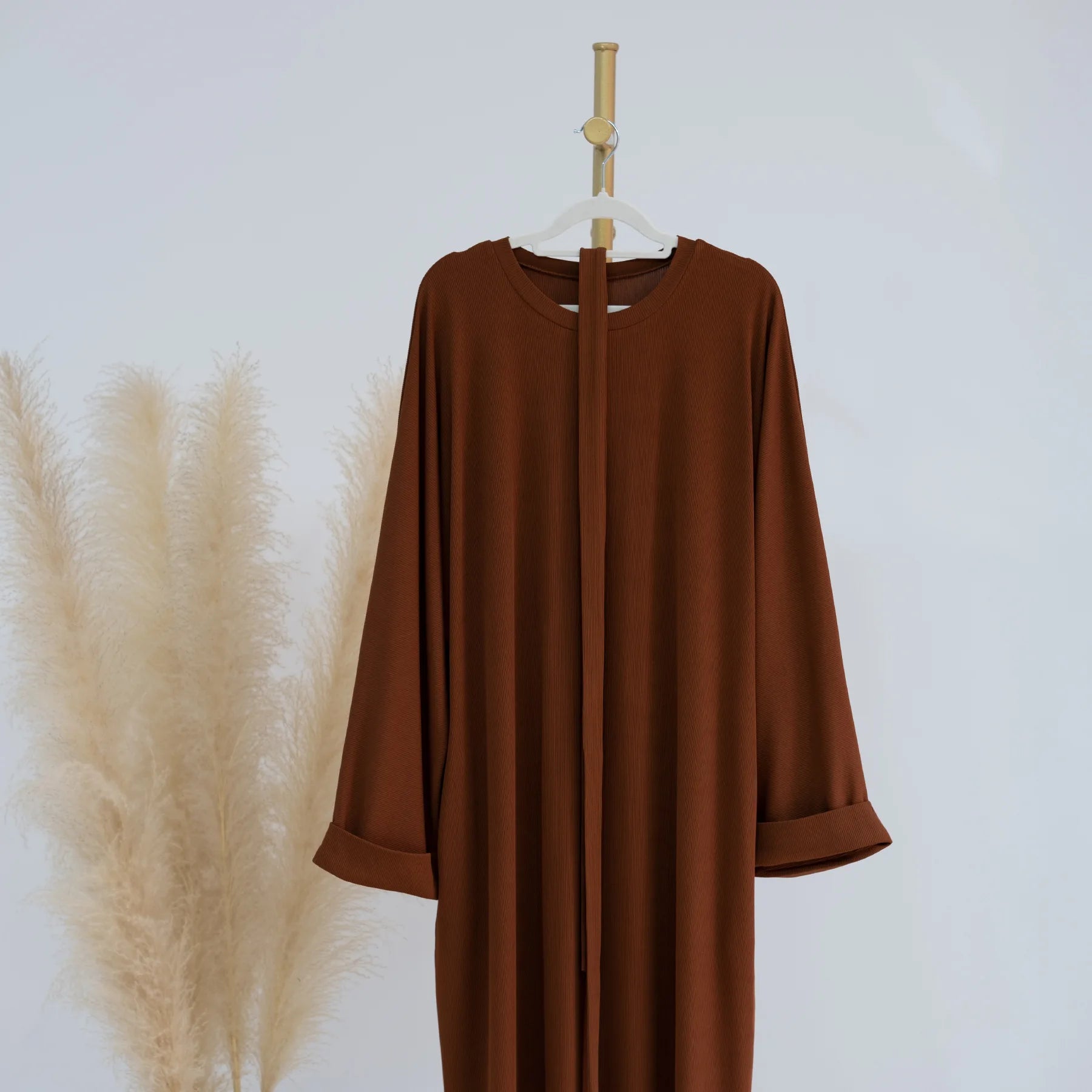 ABY12 Casual Ribbed Jersey Kaftan