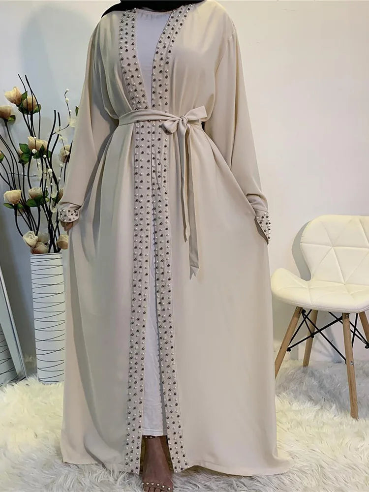 EG11 Eid abaya/ramadan abaya/ Eid dresses Pearl-Embellished Luxe Abaya