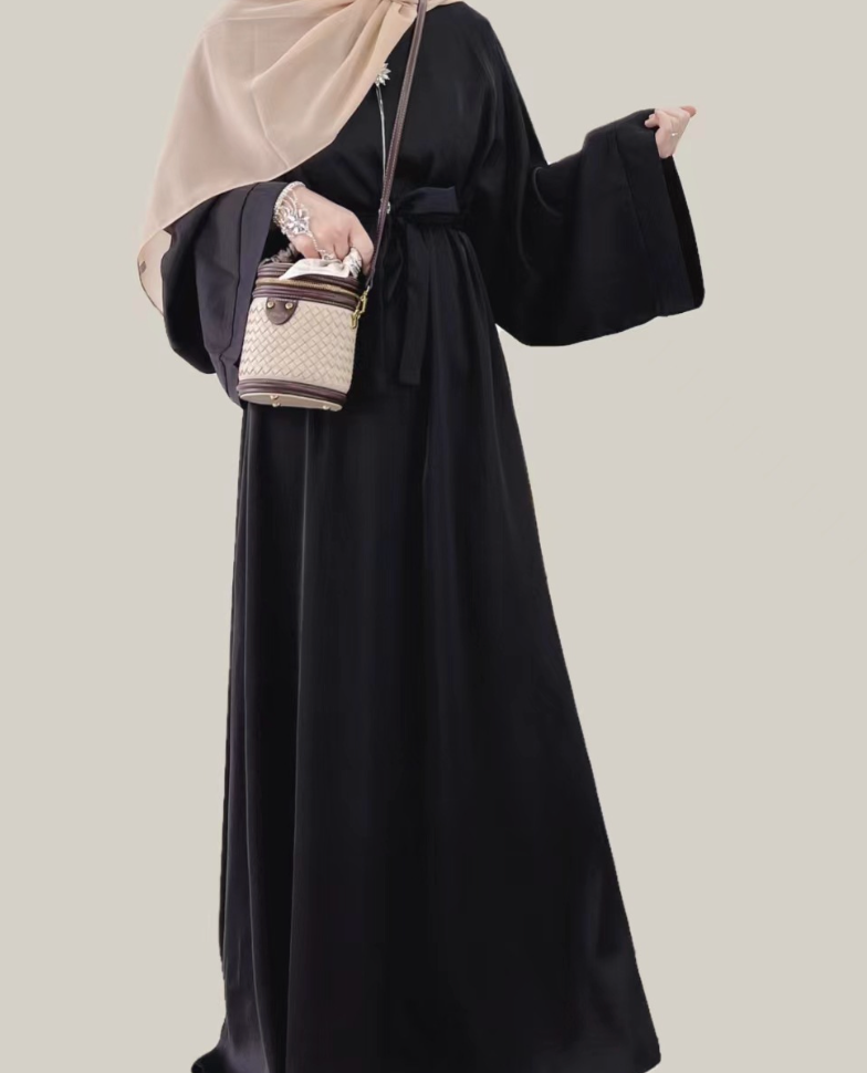 Satin Muse Abaya - Daily and Ramadan Modest Long Dress (D6)