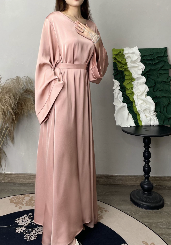 Satin Muse Abaya - Daily and Ramadan Modest Long Dress (D6)