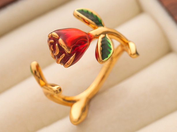 Hand made 14k Gold Plated Floral Rings