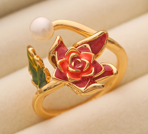 Hand made 14k Gold Plated Floral Rings