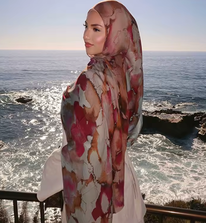 Watercolor Floral Modal Hijab/ Breathable /Soft