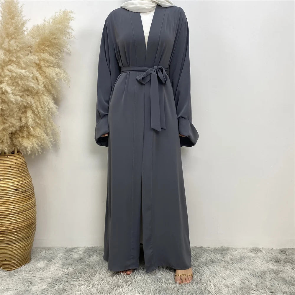 ABY010 Dubai Abaya Long Hijab Dresses with Belt I