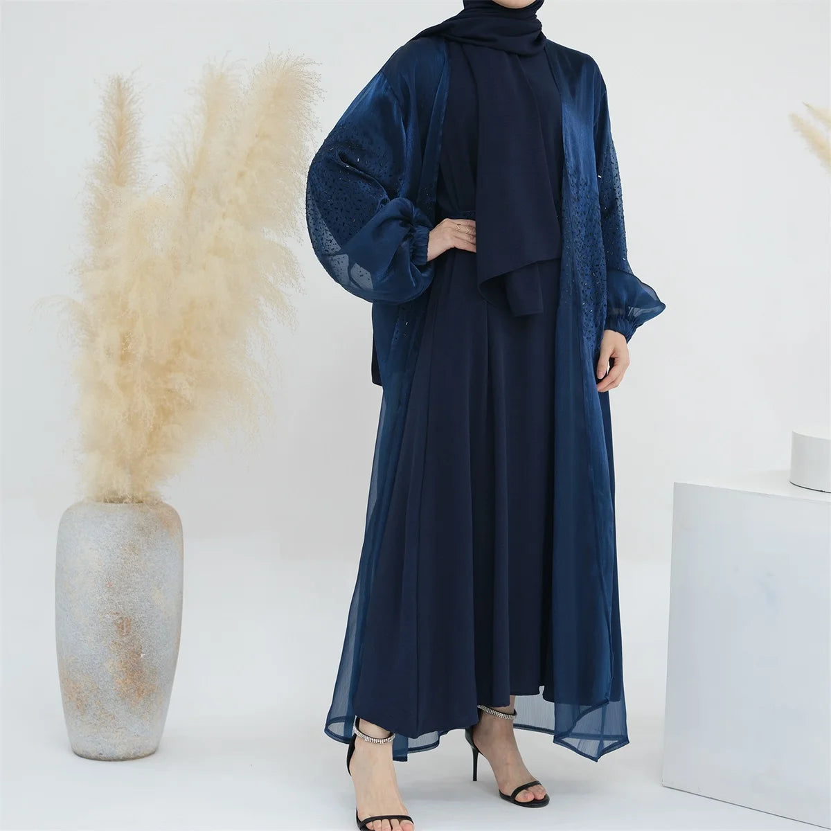 ABY030 Glimmering Elegance 3-Piece Abaya Set