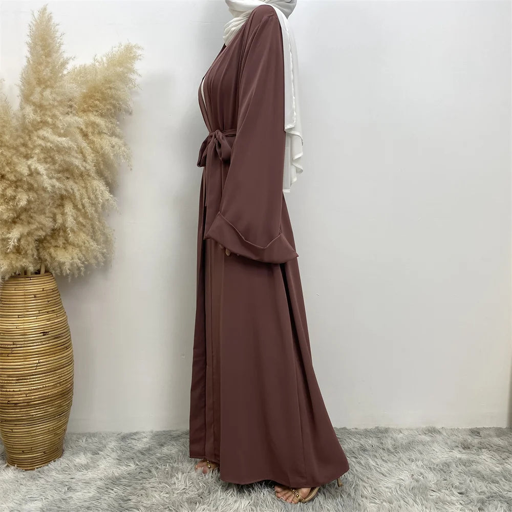 ABY010 Dubai Abaya Long Hijab Dresses with Belt I