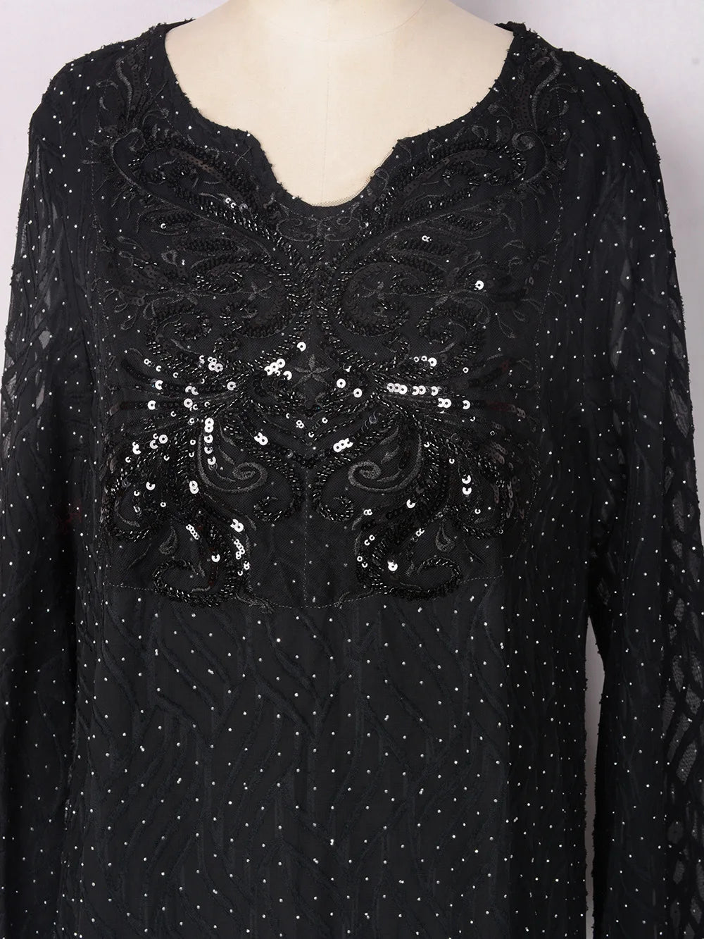 The Waved Pearl Abaya - Eid & Ramadan Modest Long Dress (K8)