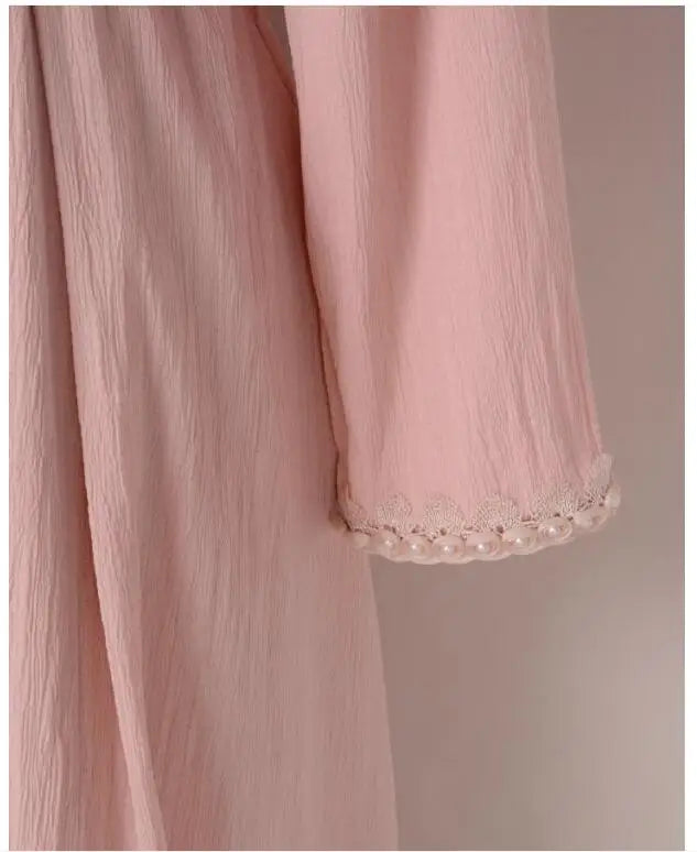 ABY006 Blush Petal Embroidered Abaya