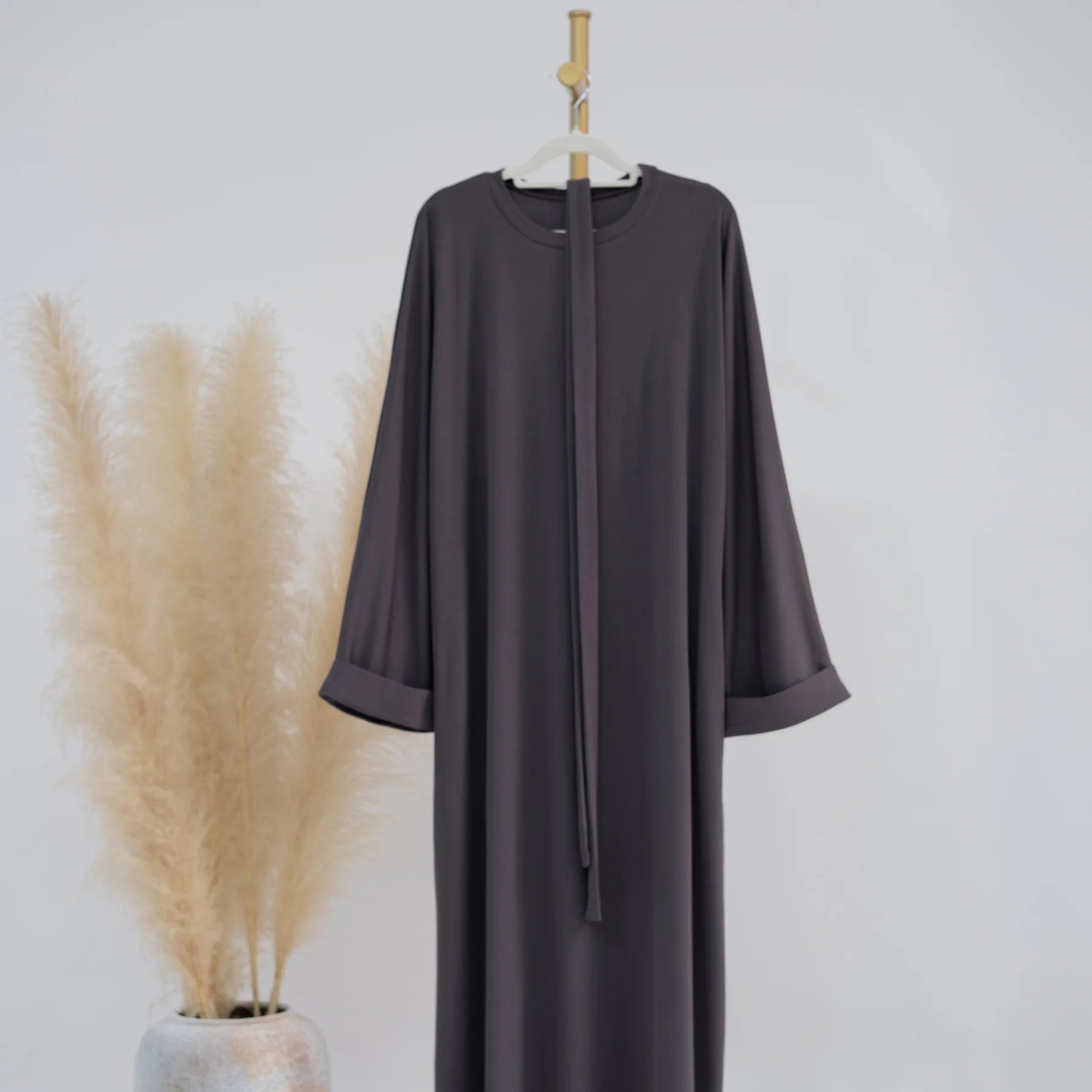 ABY12 Casual Ribbed Jersey Kaftan