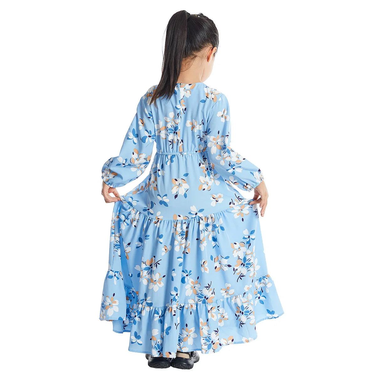 CH06 Kids Long Sleeve Floral Print Dresses