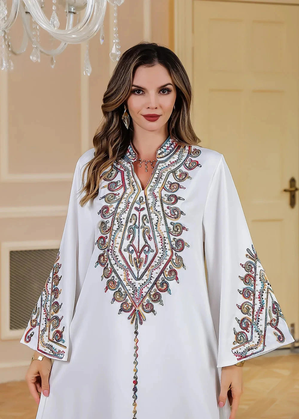 LX22 Luxury Moroccan Style Embroidered Kaftan/ Eid abaya/ Ramadan abaya