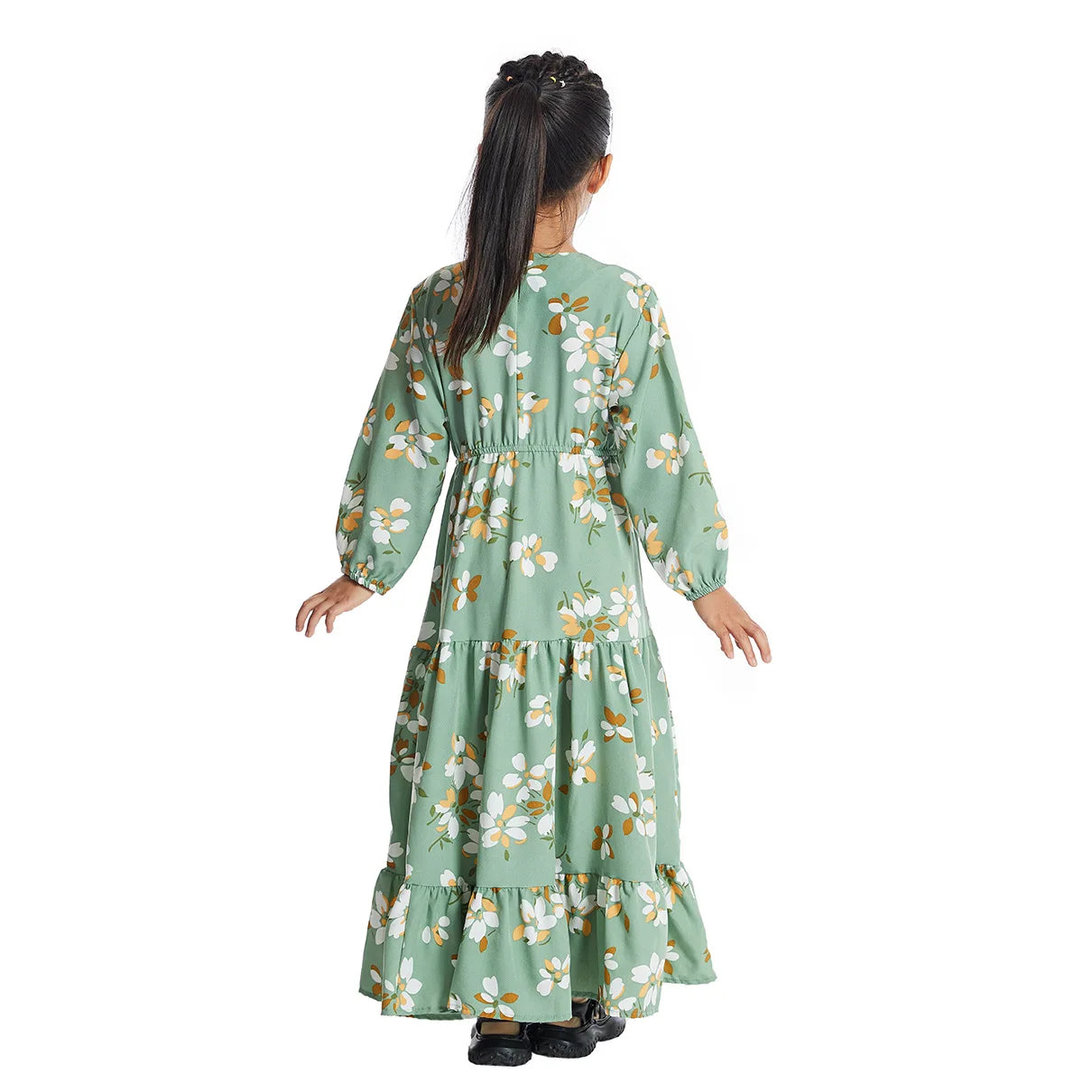 CH06 Kids Long Sleeve Floral Print Dresses