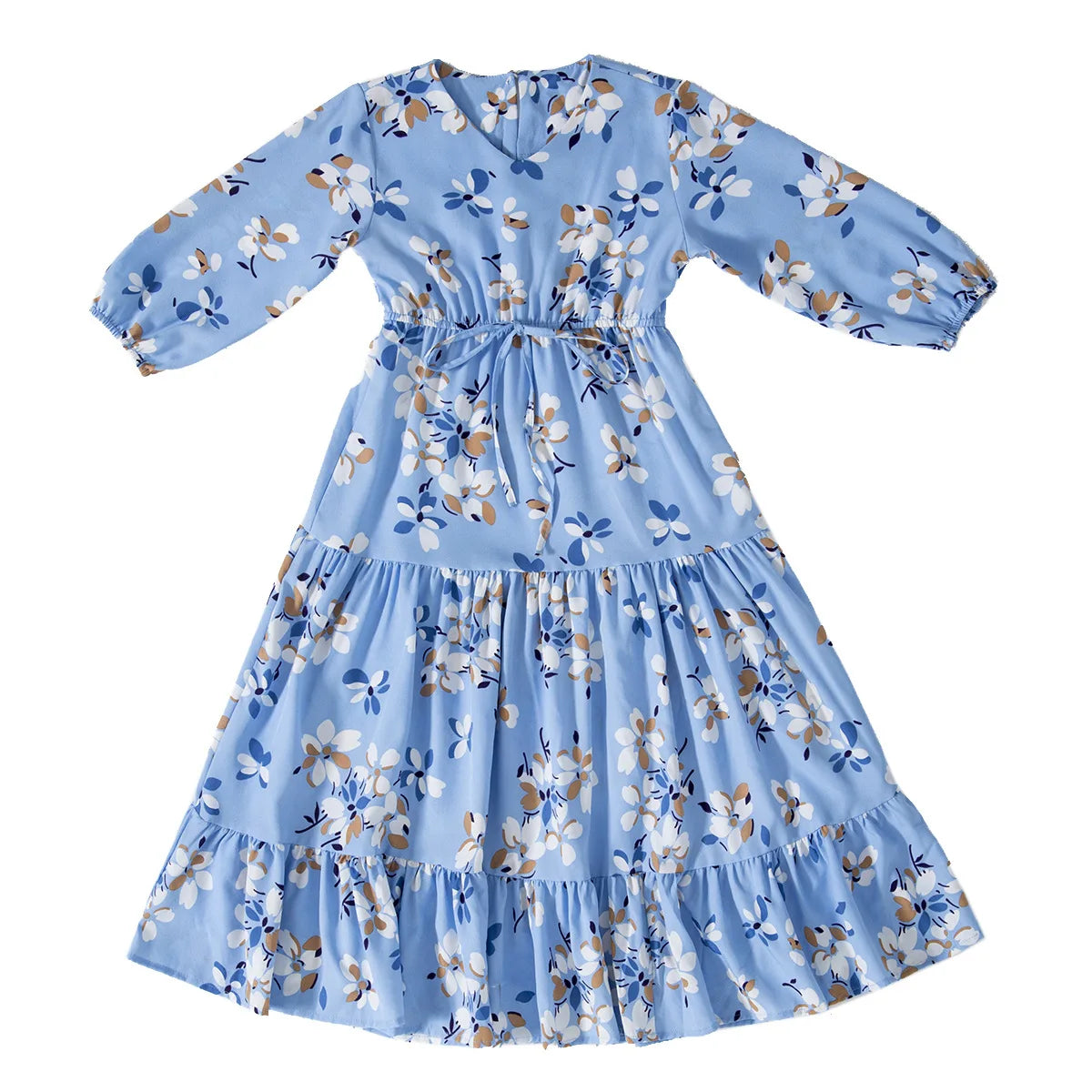 CH06 Kids Long Sleeve Floral Print Dresses