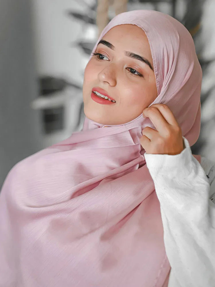 HB06 Premium Satin Crinkle Chiffon Shawl/Plain Hijabs