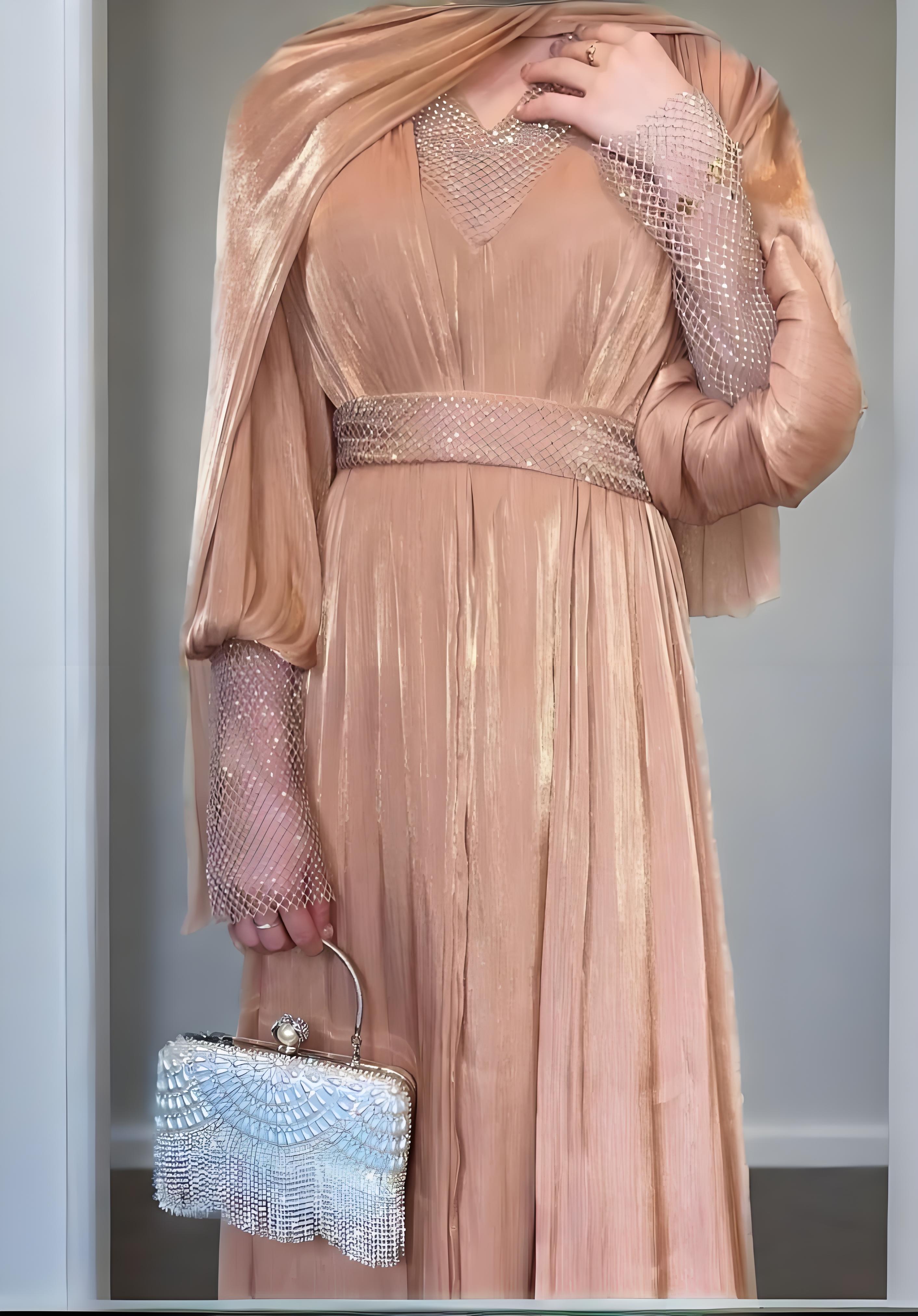 Shimmering Evening Abaya – Eid & Ramadan Modest Long Dress (LX02)