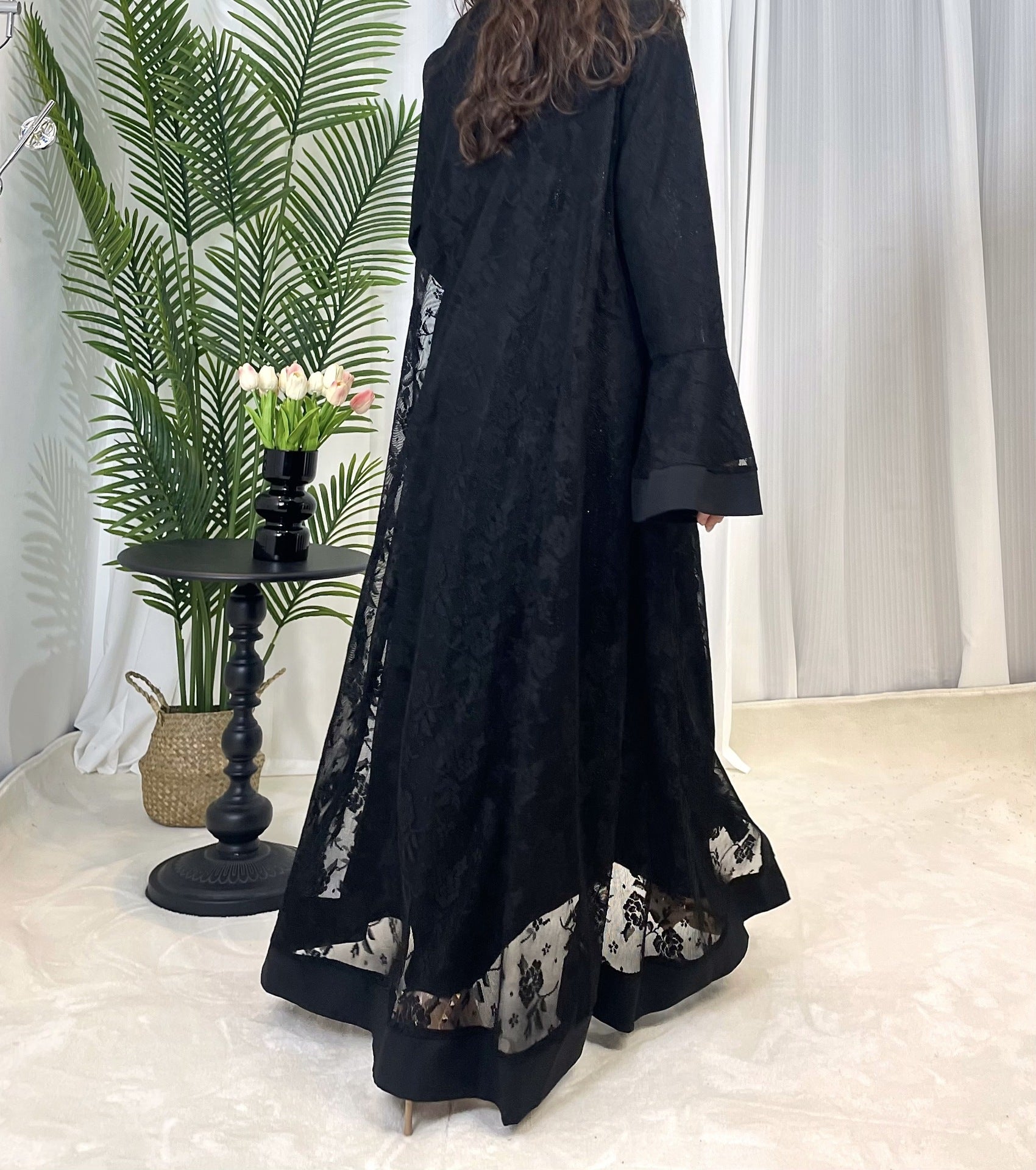 ABY009 Velvet Dreams Embroidered Abaya