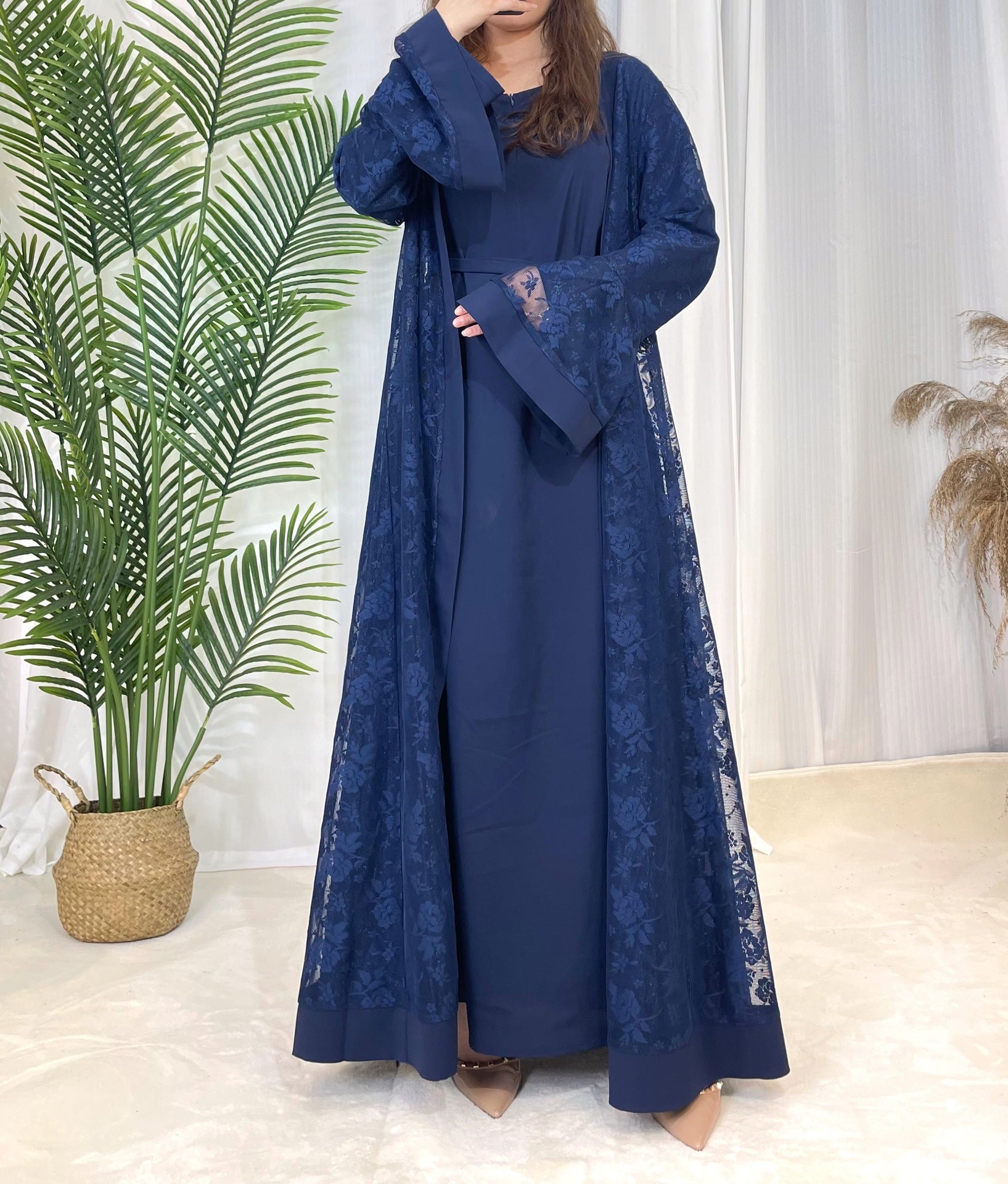 ABY009 Velvet Dreams Embroidered Abaya