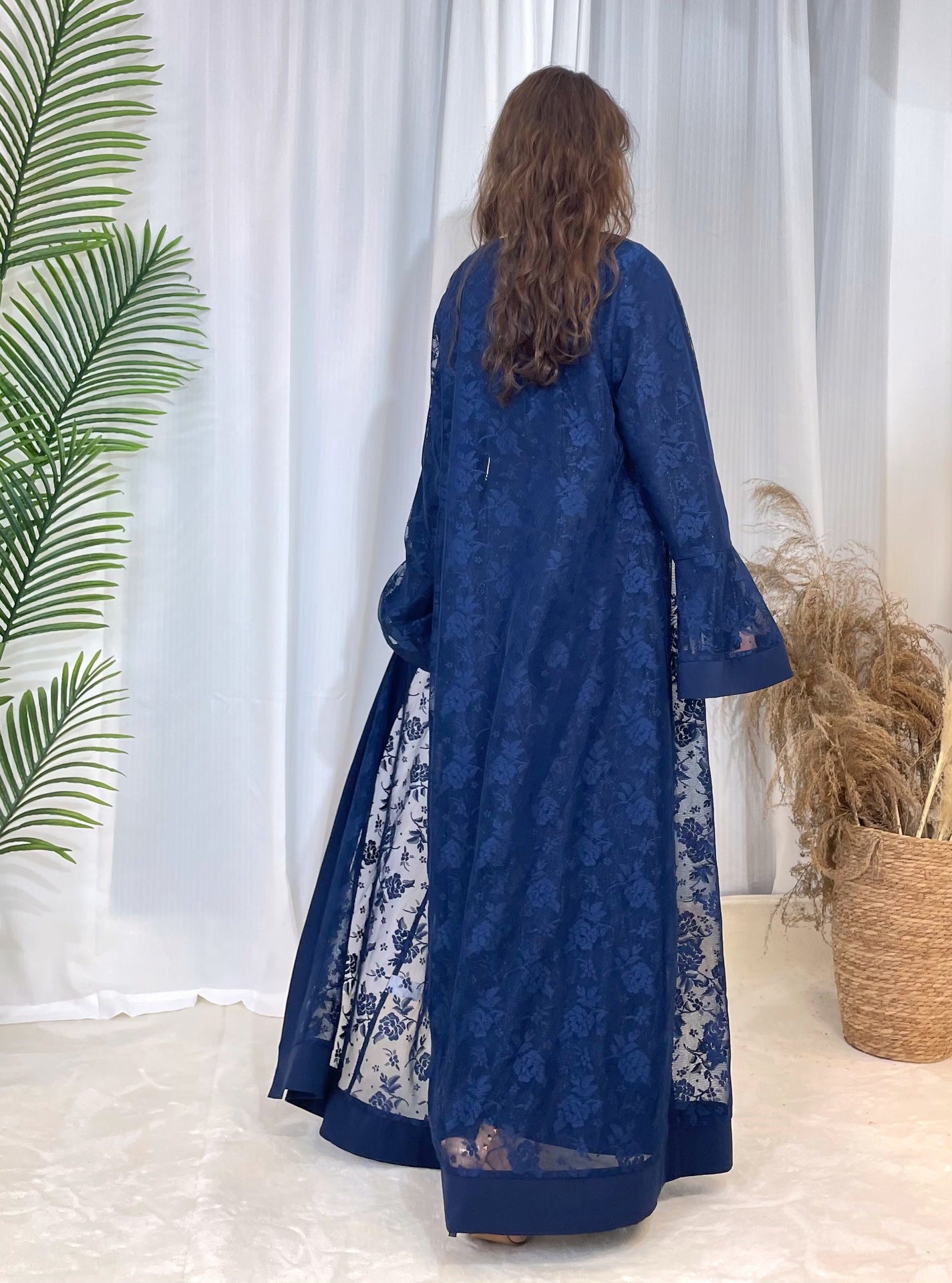 ABY009 Velvet Dreams Embroidered Abaya